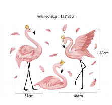 Вінілова наклейка 2 фламінго (лист 60 х 90 см) Б414-2, фото 2