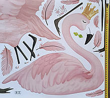 Вінілова наклейка 2 фламінго (лист 60 х 90 см) Б414-2, фото 4