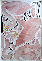 Вінілова наклейка 2 фламінго (лист 60 х 90 см) Б414-2, фото 3