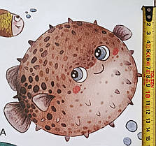 Наклейки у ванну Рибки Червоного моря Русалка Нептун (лист 60 х 90 см) Б57-13, фото 3