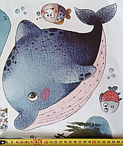 Наклейки у ванну Рибки Червоного моря Русалка Нептун (лист 60 х 90 см) Б57-13, фото 4