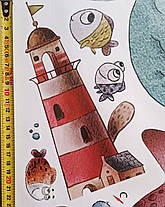 Наклейки у ванну Рибки Червоного моря Русалка Нептун (лист 60 х 90 см) Б57-13, фото 5