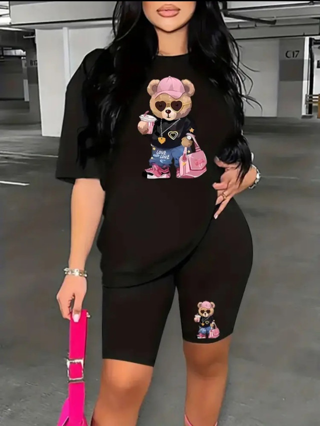 Женский летний костюм удлиненная футболка и велосипедки