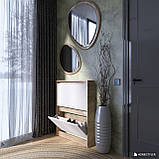 Вузька Тумба для взуття Сіті-160-2 Еверест Дуб сонома, Білий (70х16х96 см), фото 4