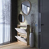 Вузька Тумба для взуття Сіті-160-2 Еверест Дуб сонома, Білий (70х16х96 см), фото 5