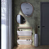 Вузька Тумба для взуття Сіті-160-2 Еверест Дуб сонома, Білий (70х16х96 см), фото 6