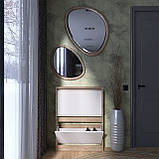 Вузька Тумба для взуття Сіті-160-2 Еверест Дуб сонома, Білий (70х16х96 см), фото 7