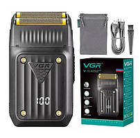 Електробритва Шейвер VGR V-363 з подвійним лезом (Чорний)
