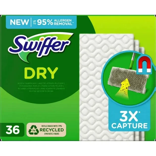 Змінні сухі серветки Swiffer Dry 36 шт., фото 1