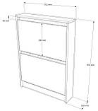 Вузька Тумба для взуття Сіті-160-2 Еверест Дуб сонома, Білий (70х16х96 см), фото 2