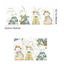 Вінілова наклейка 4 зайці кролика (лист 60 х 90 см) Б405-1-AB, фото 2