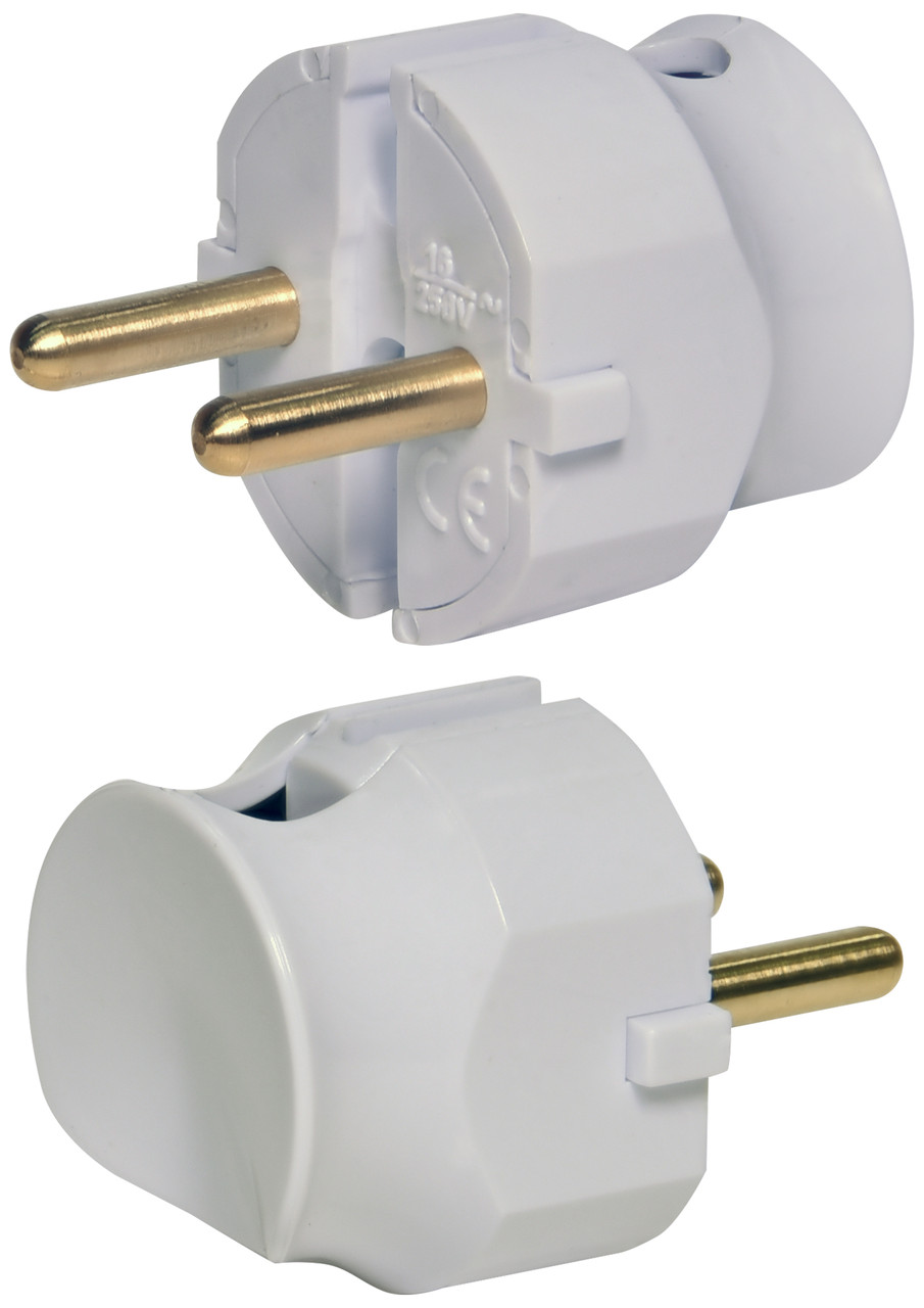 Вилка кутова ETI PPW-90 з заземленням 16А 250В біла 4481004 електрична Schuko (однофазна євровилка), фото 1