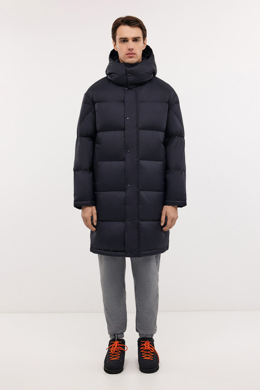 Довгий чоловічий пуховик Baon B5124502-200 чорний 3XL, фото 1