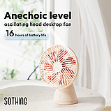 Міні-вентилятор настільний Sothing Forest Desktop Fan Pro з акумулятором (DSHJ-S-2215), Apricot White, фото 3