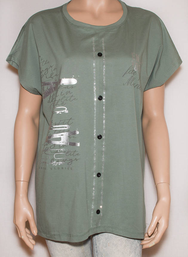 Футболка блузка оливкова, фото 1