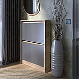 Вузька Тумба для взуття Сіті-160-2 Еверест Дуб сонома, Білий (70х16х96 см), фото 10