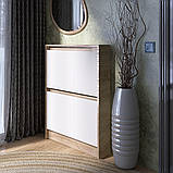 Вузька Тумба для взуття Сіті-160-2 Еверест Дуб сонома, Графит (70х16х96 см), фото 7