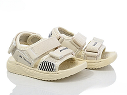 Дитячі модні літні босоніжки в бежевому кольорі для дівчинки