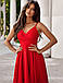 Ніжне красиве молодіжне вечірнє плаття на бретелях, червоне, фото 2