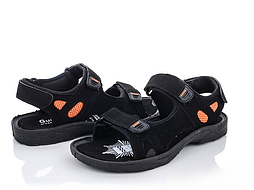 Дитячі модні літні босоніжки в чорному кольорі для хлопчика