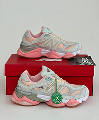Жіночі кросівки New Balance 9060 Joe Freshgoods Inside Voices Grey Pink Нью Беланс сіро-рожеві замшеві круті красиві модні