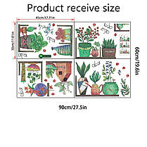 Вінілові наклейки 15 вазонів (лист 60 х 90 см) Б179-13, фото 2