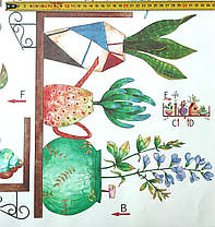 Вінілові наклейки 15 вазонів (лист 60 х 90 см) Б179-13, фото 4