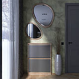 Вузька Тумба для взуття Сіті-160-2 Еверест Дуб сонома, Графит (70х16х96 см), фото 6