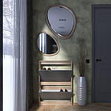 Вузька Тумба для взуття Сіті-160-2 Еверест Дуб сонома, Графит (70х16х96 см), фото 5