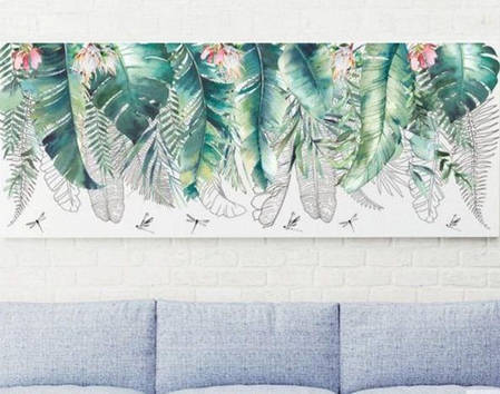 Вінілові наклейки Великі зелене листя папороті (лист 60 х 90 см) Б79-14-AB, фото 1