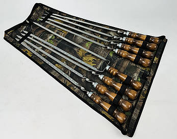 Набір шампурів в чохлі КІЗЛЯР, (7 штук, подвійний шампур + чохол), фото 1