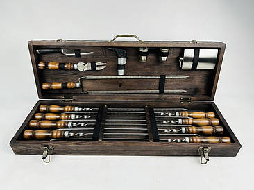 Набір шампурів у дерев'яному кейсі СКІФ Классік