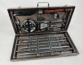 Подарунковий набір для пікніка BBQ ексклюзив, ручної роботи (шампура і аксесуари), фото 2