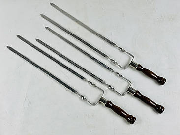 Подвійний шампур ВЕНГЕ, з деревяною ручкою