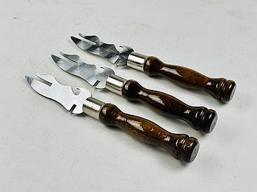 Вилка-ніж для зняття м'яса ВЕНГЕ, з деревяною ручкою