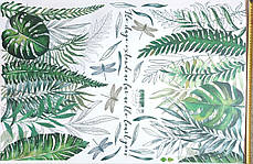 Вінілові наклейки Великі зелене листя папороті (лист 60 х 90 см) Б79-15 ZDB2334, фото 2