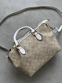 Сумка жіноча Coach Georgia Satchel Bag Біло-бежевий