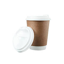 Стакан Двошаровий крафтовий 350мл ЄВРО (25шт.), 20уп./ящ. (кр-90), фото 4