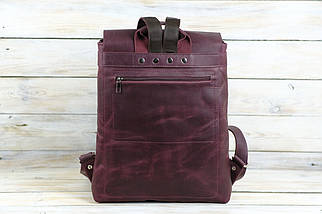 Жіночий рюкзак Амстердам з натуральної шкіри колір Бордо, фото 3