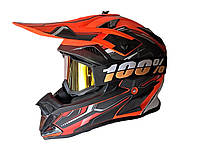 Мото шлем Эндуро Win MX orang black gloss с очками в комплекте