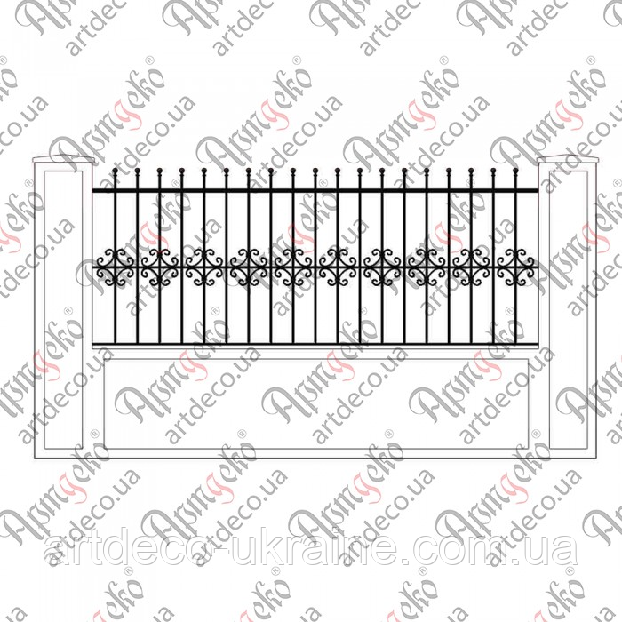 Кована огорожа, паркан 2750х1095 (КО-17) КОМПЛЕКТ ЕЛЕМЕНТІВ, фото 1
