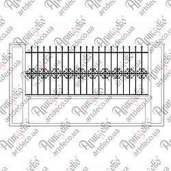 Кована огорожа, паркан  2750х1095 (КО-17) КОМПЛЕКТ ЕЛЕМЕНТІВ