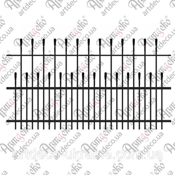 Кована огорожа, паркан.2000х1100 .(КО-18) КОМПЛЕКТ ЕЛЕМЕНТІВ, фото 1