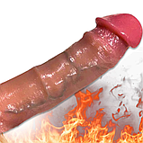 Телескопічний фалоімітатор на присосці з вібрацією, Реалістичний фал із підігрівом на пульті для вагіни, Інтим, фото 6