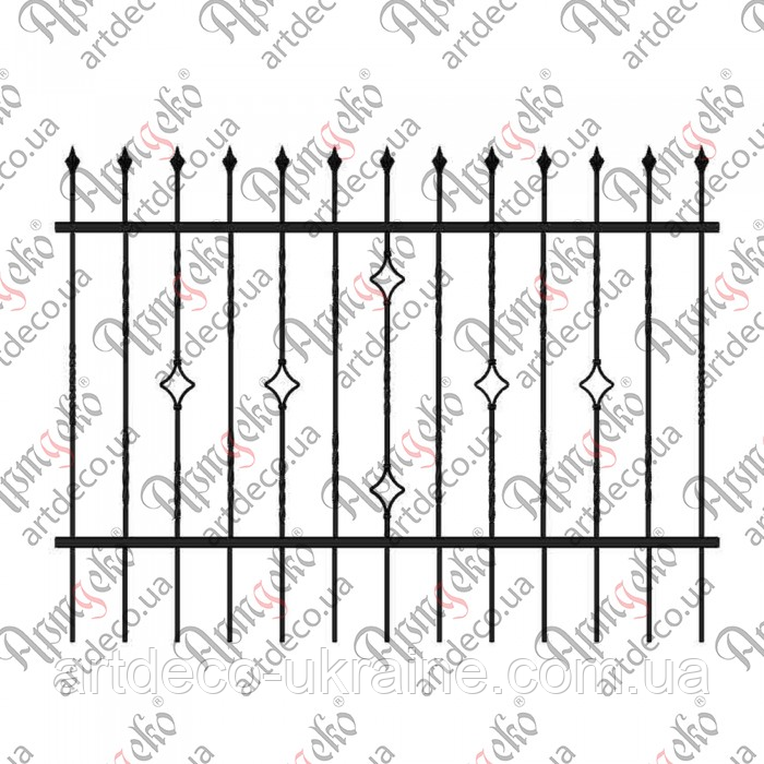 Кована огорожа, паркан 2000х1500 (КО-13) КОМПЛЕКТ ЕЛЕМЕНТІВ, фото 1