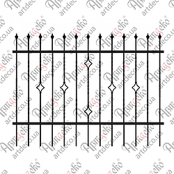 Кована огорожа, паркан 2000х1500 (КО-13) КОМПЛЕКТ ЕЛЕМЕНТІВ