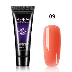 Полігель Pinpai (09) - кавовий, 15мл., акрігель для нарощування та зміцнення нігтів