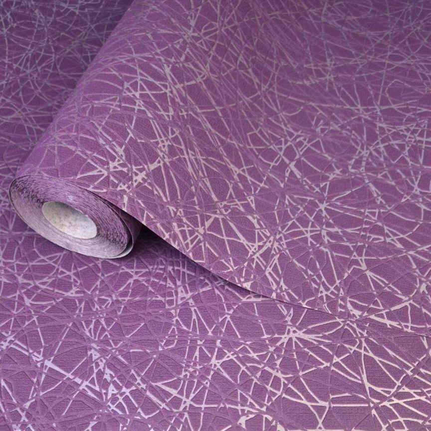 Шпалери вінілові на флізеліновій основі 10,05 × 0,53 Marburg 52132, фіолетові для спальні, вітальні та коридору, фото 1