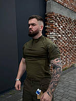 Тактическая рубашка зсу с коротким рукавом, боевая рубашка олива, летний военный убакс олива tr457