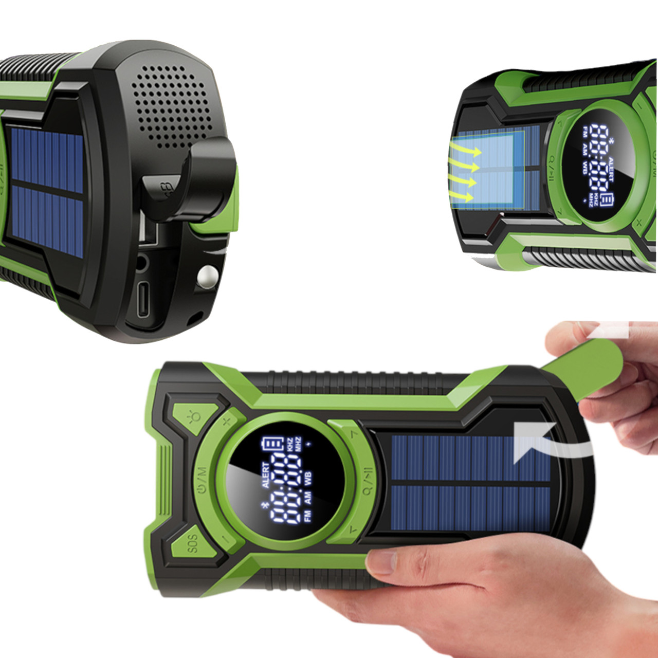 Радіоаварійне з динамо-машиною і Powerbank'ом 5000 мА·год JB Tacticals JB-RAD-0007-GRN, фото 1